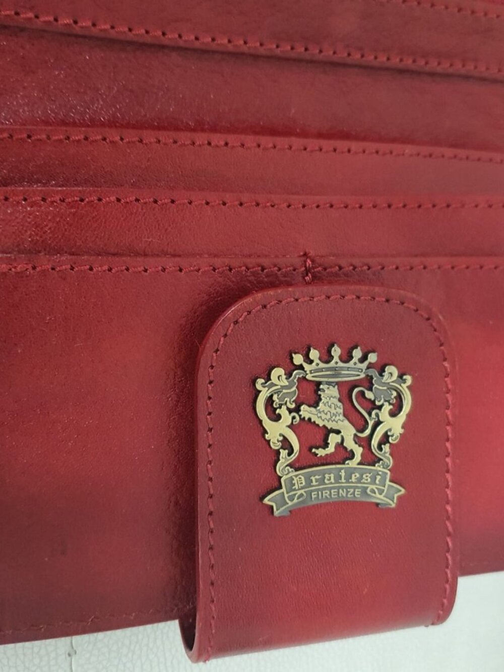 Pratesi Firenze Red Italian Leather Wristlet Wallet/Clutch – NWOT - Picture 4 of 11
